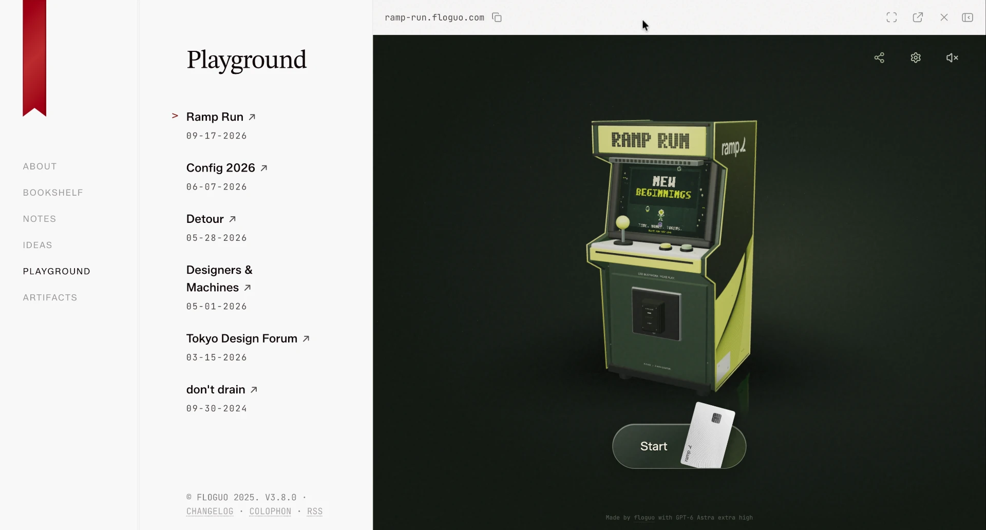 Interactive arcade cabinet playground simulation