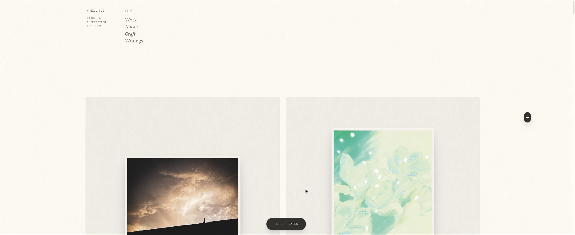 Portfolio website for Bill Guo