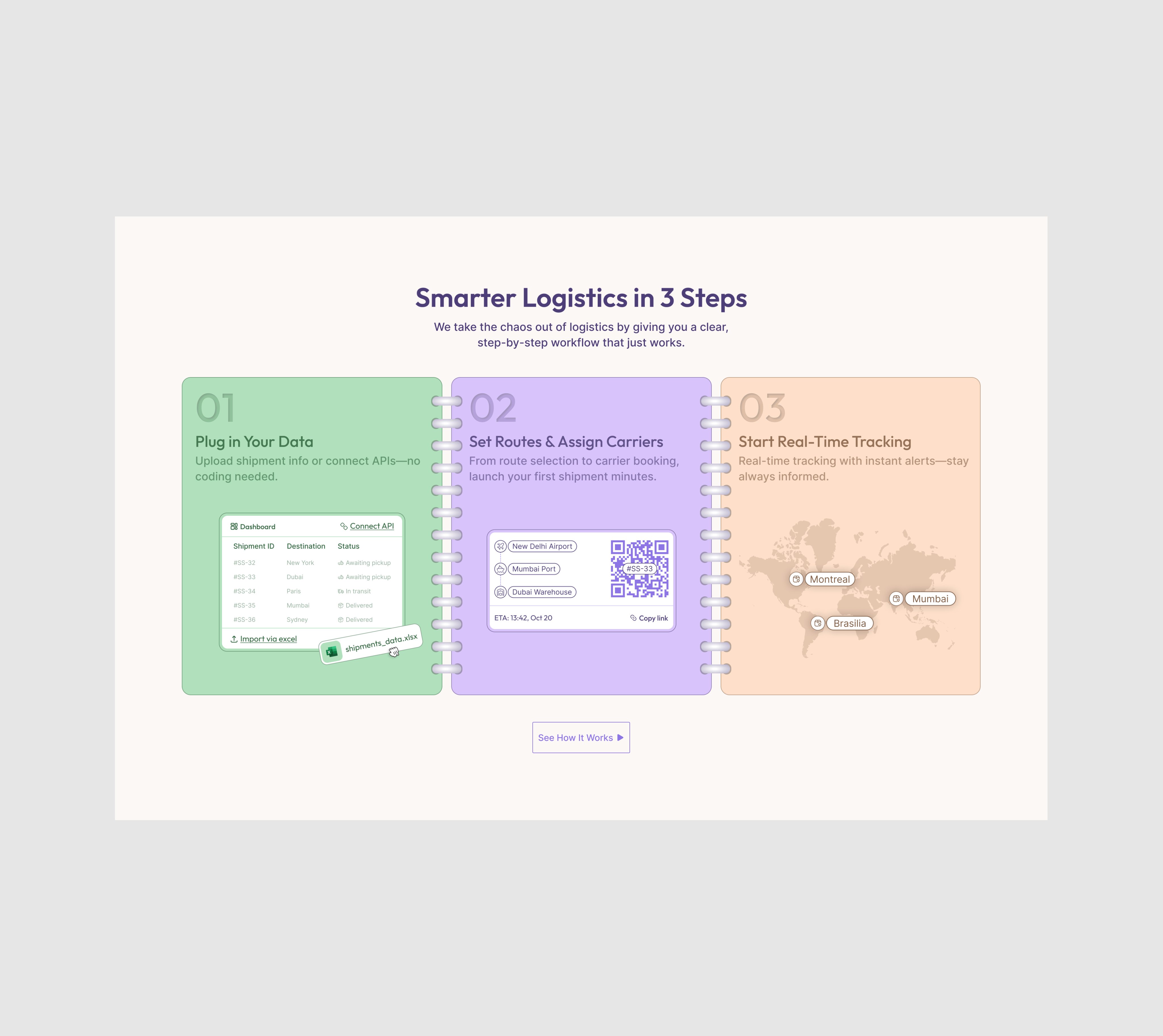 ShipSphere logistics platform landing page design, image 2