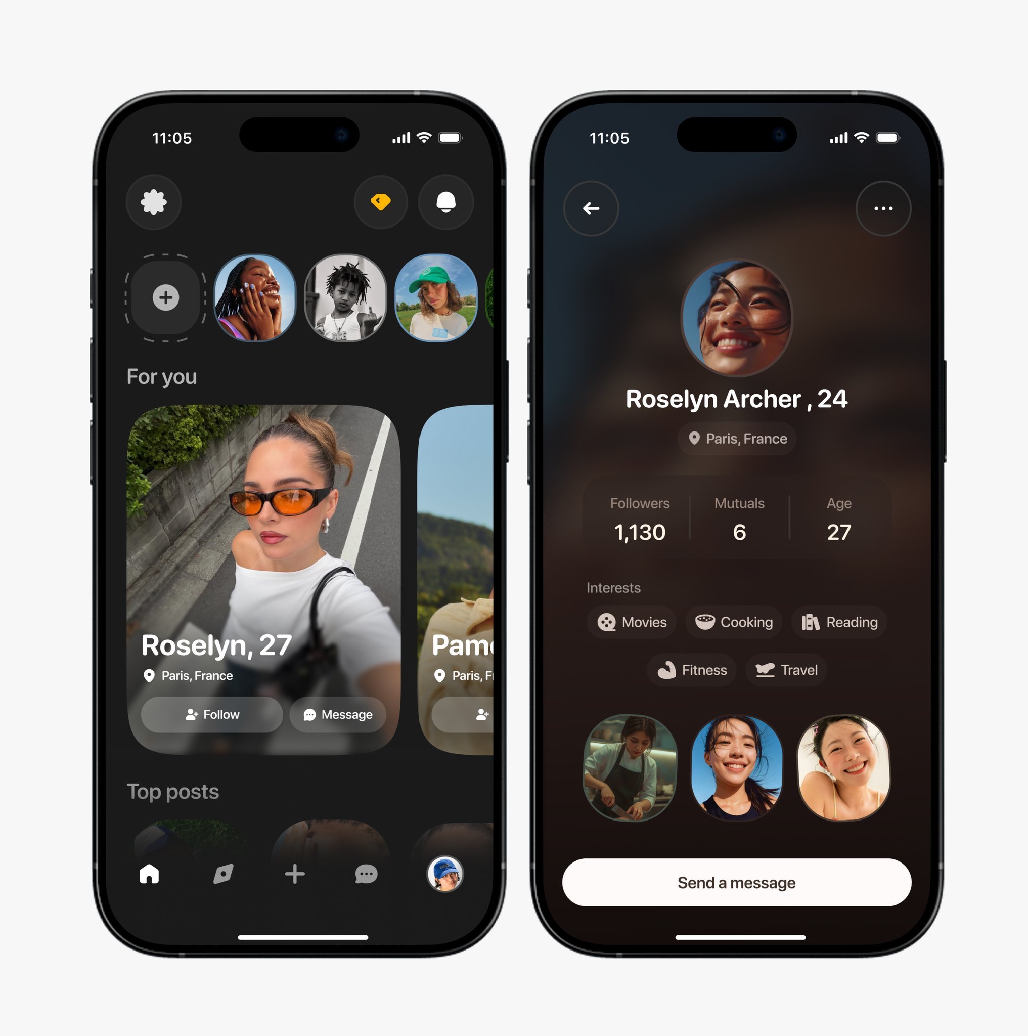 Mobile social feed app interface, image 4
