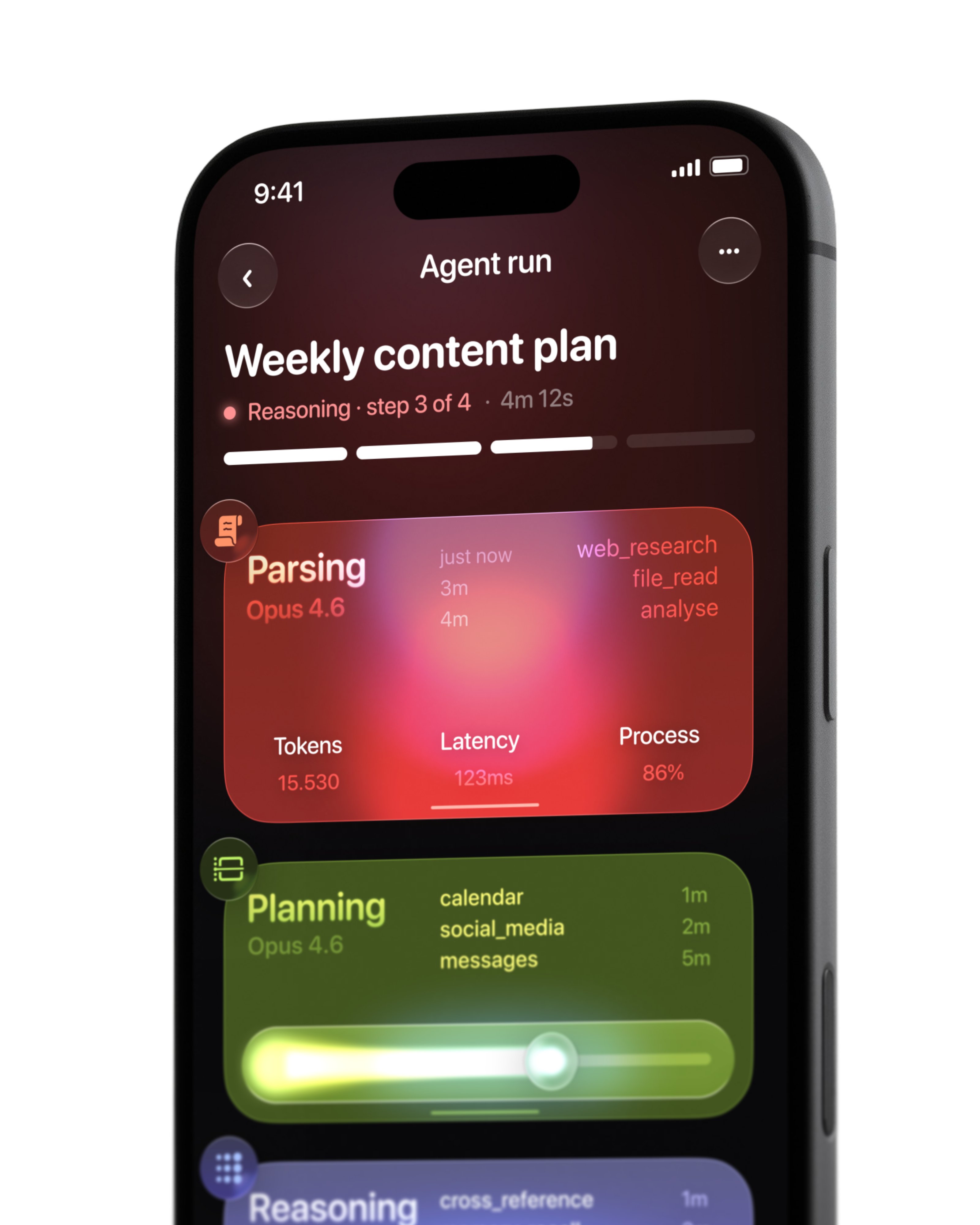 Agent status cards interface concept, image 2