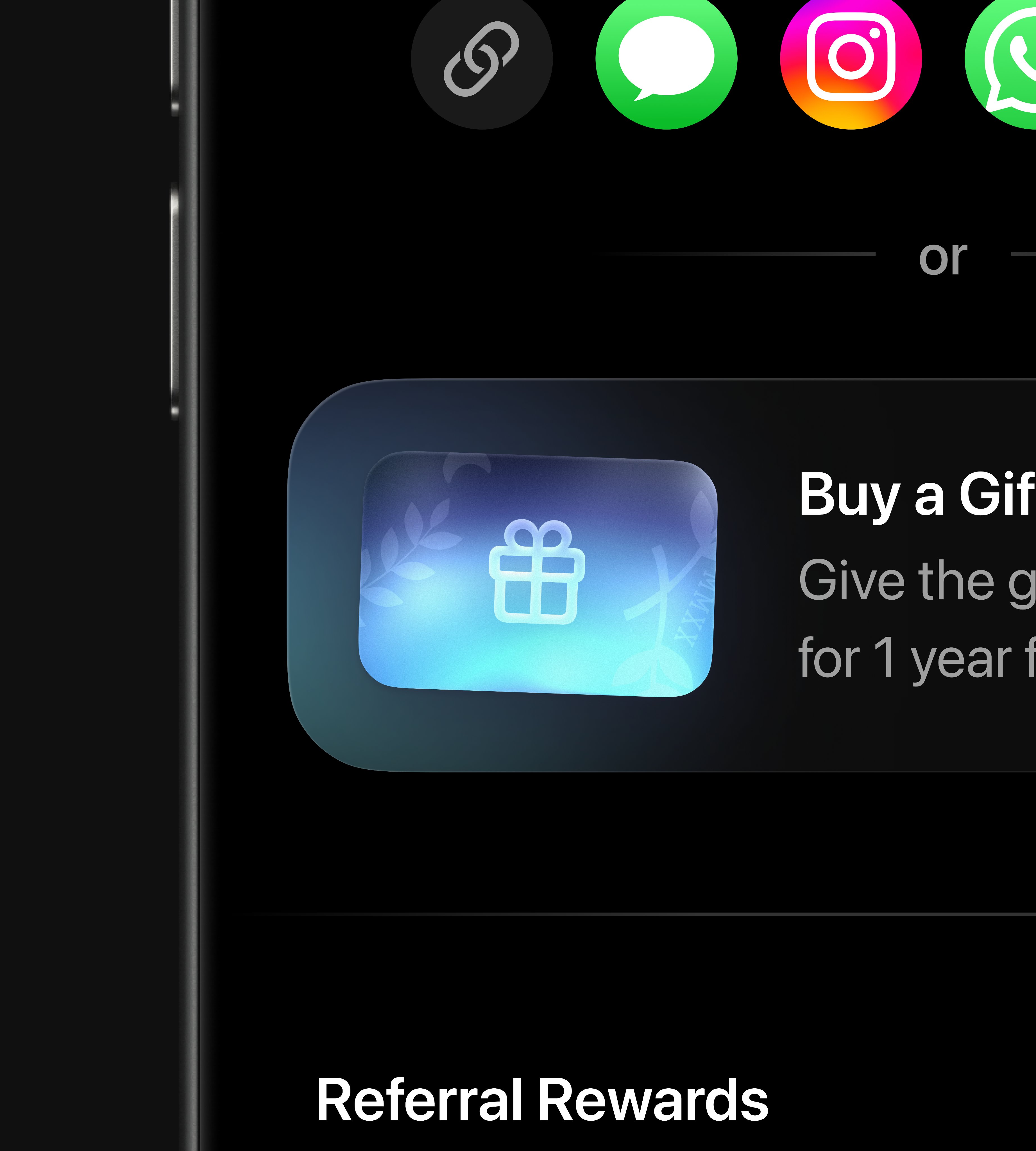 Mobile app gifting interface design