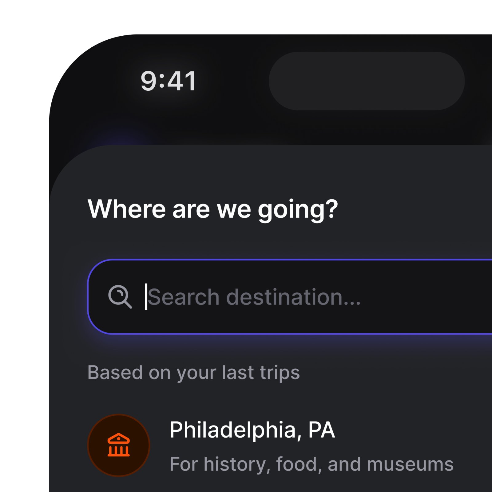 Dark mode mobile app interface, image 2