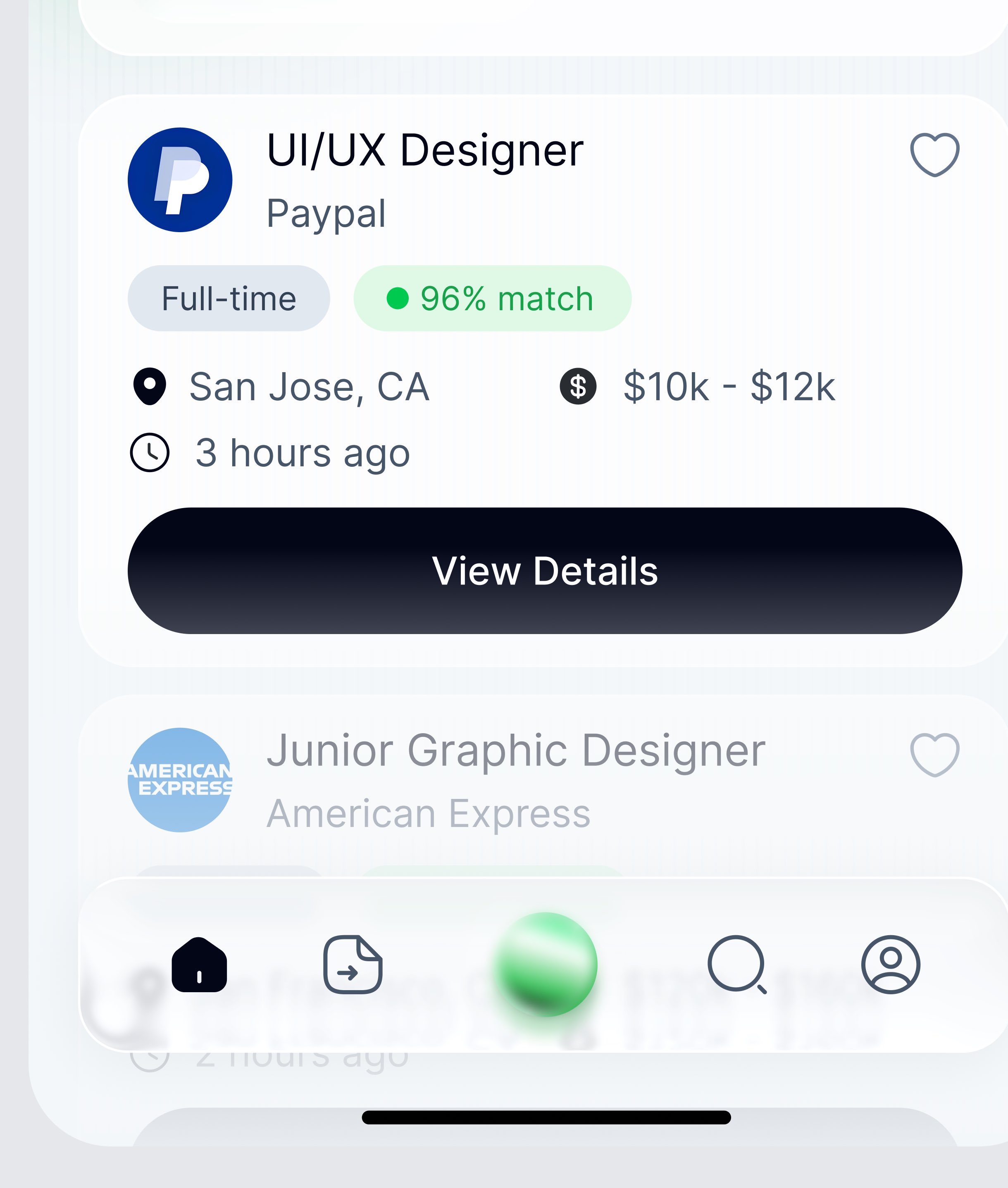 Job application mobile app interface, image 2