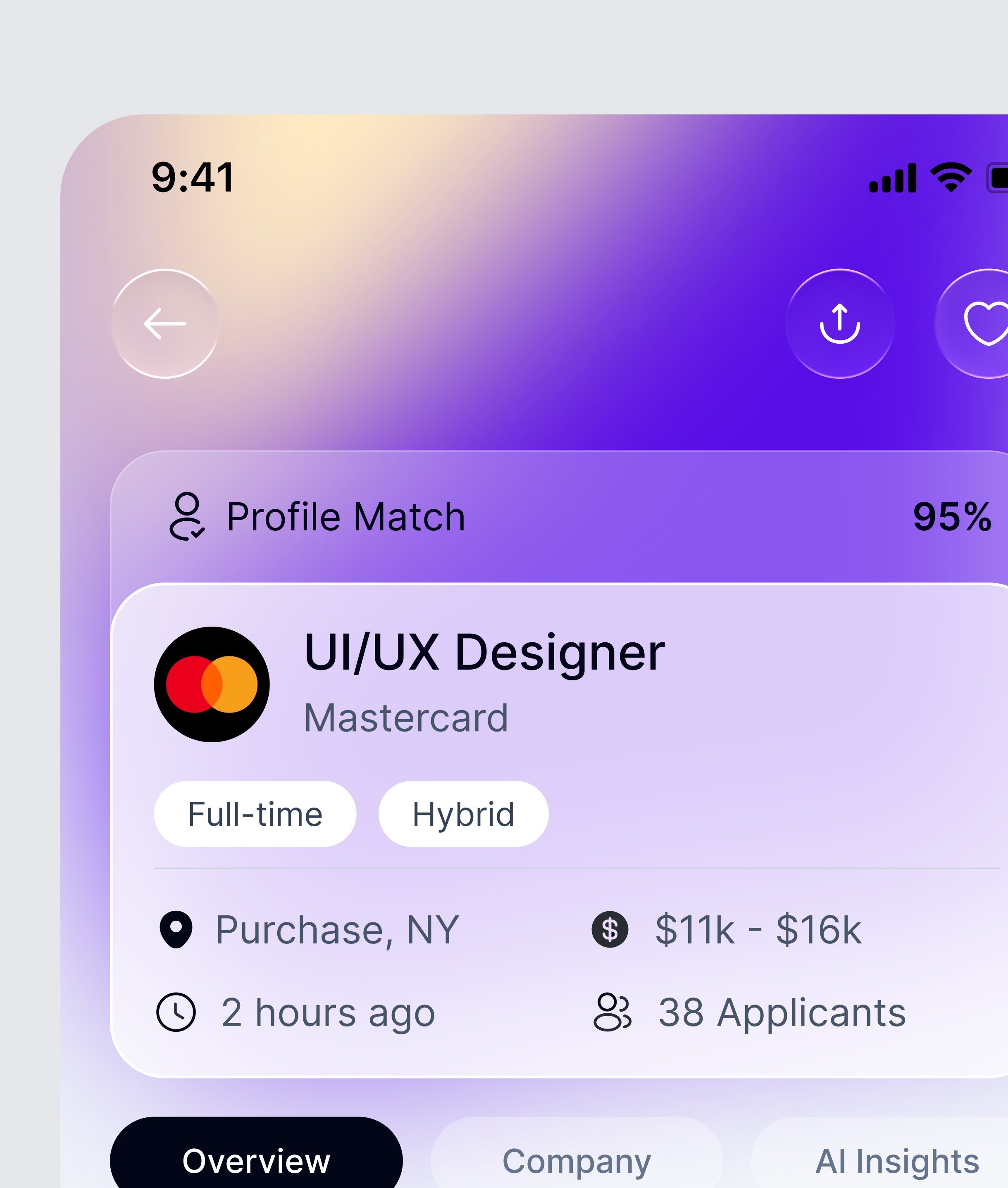 Job application mobile app interface, image 3