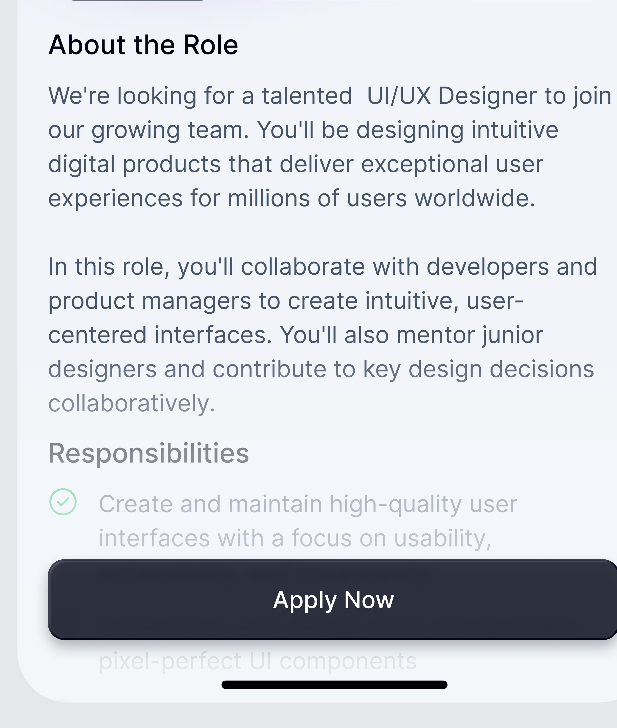 Job application mobile app interface, image 4