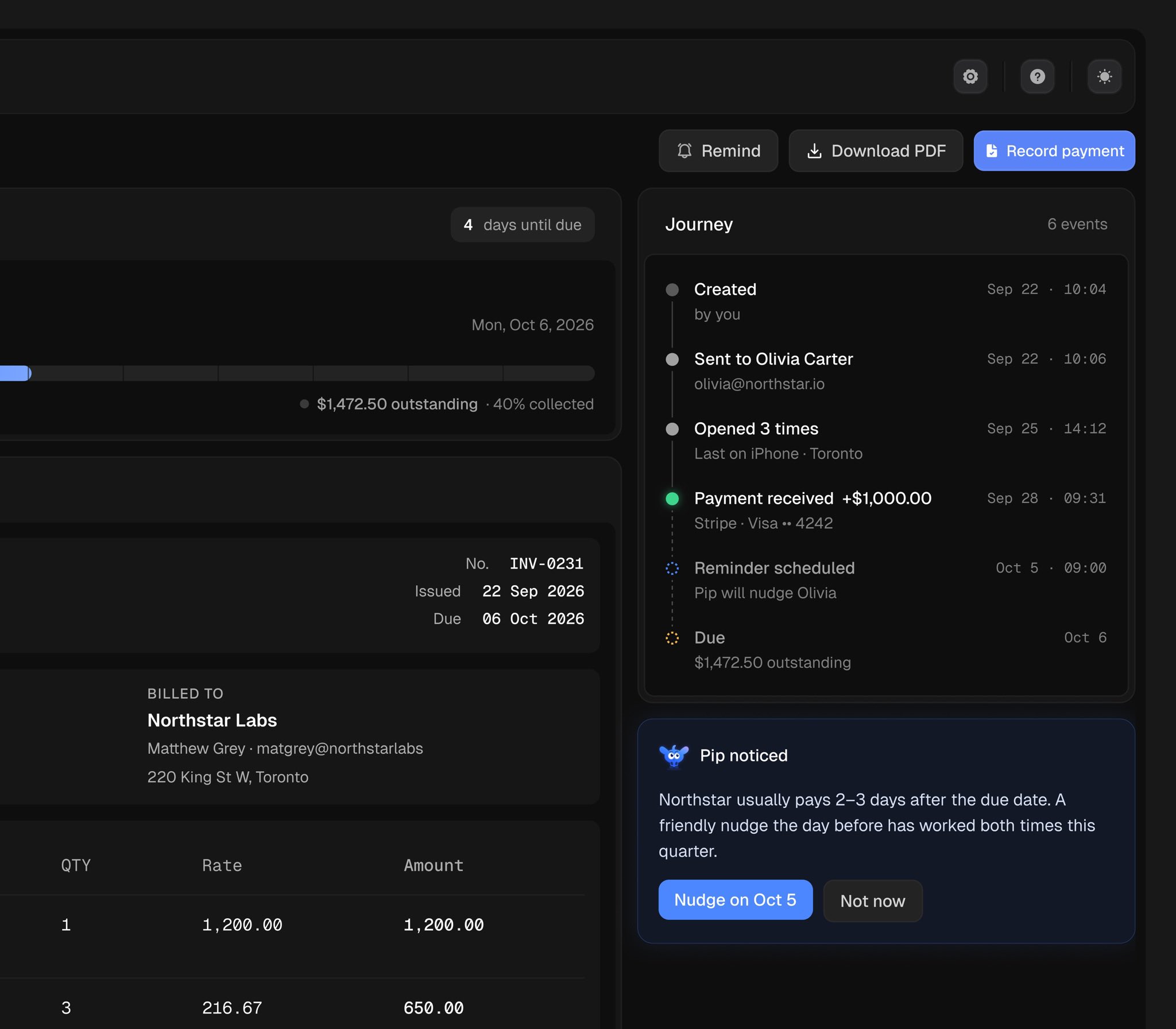 Invoice details interface design, image 2